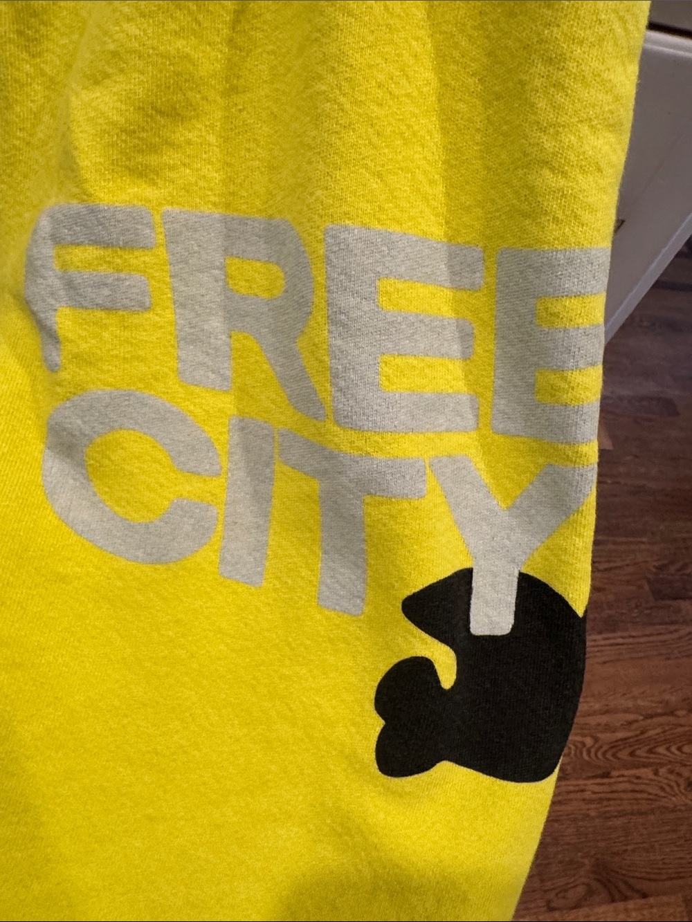NWOT freecity Bright Yellow Logo Sweatpants - Picture 4 of 6